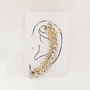 Rhinestone Ear Cuff. 1 piece. 14K Gold Plated. New